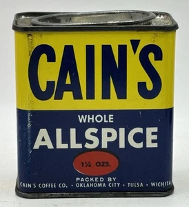Old House Pantry Find Vintage CAIN’S Allspice Advertising Spice Tin Can - Picture 1 of 11
