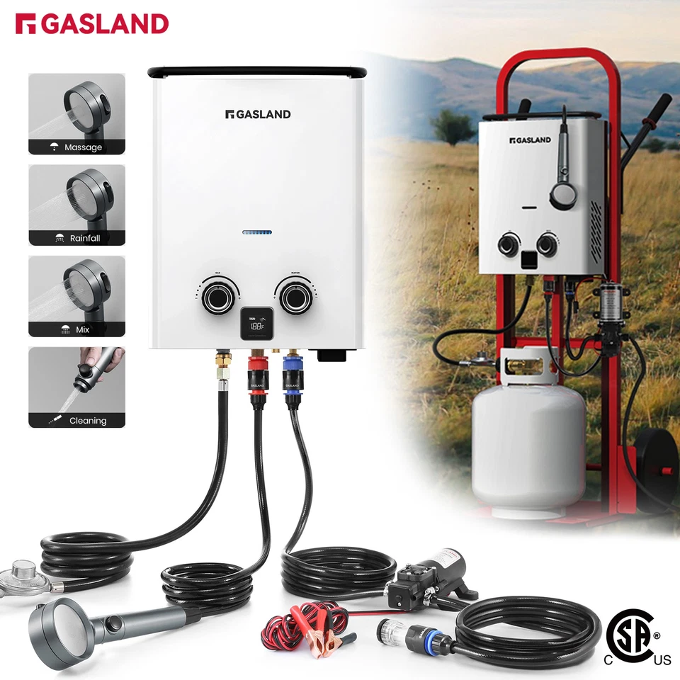 Gasland G5/G5Pro Exterior Propano Calentador de Agua Portátil Ducha Campamento y RV Kit de Bomba Foto 1 de 4