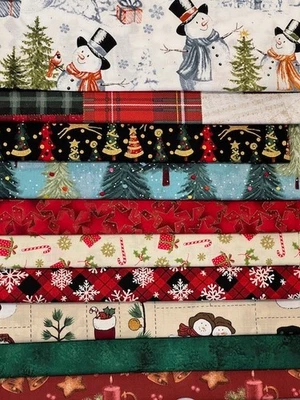 Lote de tela acolchada - Navidad vacaciones invierno, 10 cuartos de grasa + 1 GRATIS! Foto 1 de 4