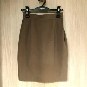 Thierry Mugler Skirt Khaki Wool Vintage Women's S - Picture 1 of 4