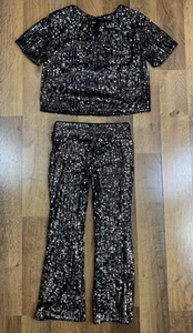Cat & Jack Youth Girls 4 6 Sequin 2 Piece Outfit Black Dance - Picture 1 of 4