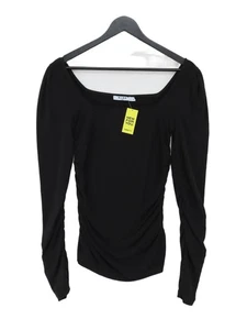 NA-KD Damen Top M schwarz Polyester mit Elasthan Langarm eckiger Ausschnitt Basic - Bild 1 von 5