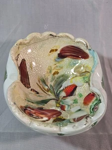 Vintage MURANO Schale TUTTI FRUTTI GOLD gesprenkelt Aschenbecher Schale  - Bild 1 von 9