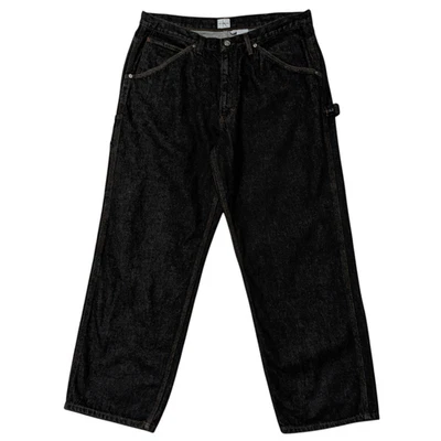 Vintage CK Calvin Klein Jeans Carpinteiro Masculino 36x30 Preto Enxágue Hip Hop Baggy Y2K - Imagem 1 de 4