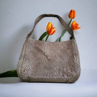 Linda bolsa de tecido marrom italiana Paolo Masi - Imagem 1 de 4