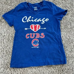 Camiseta Chicago Cubs MLB Cuello en V Niña Juvenil Talla M 7/8 Azul - Imagen 1 de 6