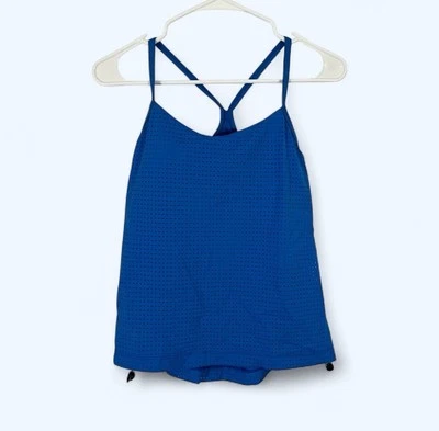 Nike Women's Swim Essential Layered Tankini Top Blue Size SMALL - Image 1 of 3
