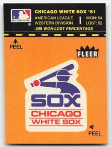 1982 Fleer Stickers Chicago White Sox Logo ODDBALL! - Picture 1 of 2