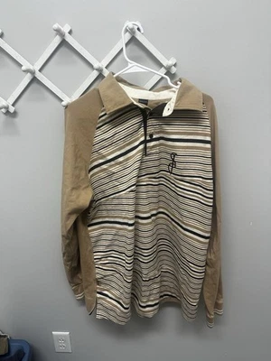 Vintage Sean John Official Uniform Long Sleeve Men’s Brown Striped Shirt Size L - Image 1 of 4