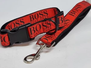 Juego de collar y plomo para perro tamaño cuello 15" - 22".   Hecho en Inglaterra  - Imagen 1 de 8