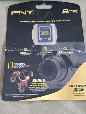 NEW PNY Optima 2GB SD Camera Memory Card Free Shipping - Image 1 of 4