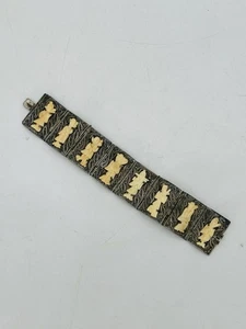 Vintage Silver Chinese Carved Figures Filigree Bracelet 7” - 43.38g - Picture 1 of 5
