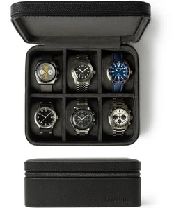 6 Slot Leather Watch Case - Handcrafted from Genuine Top-Grain Leather | Port... - Picture 1 of 8