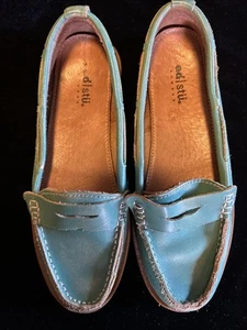 Bed Stu Shoes Womens 7 Faded Leather Aunt Rose Teal SlipOn Comfort Penny Loafers - Picture 1 of 11