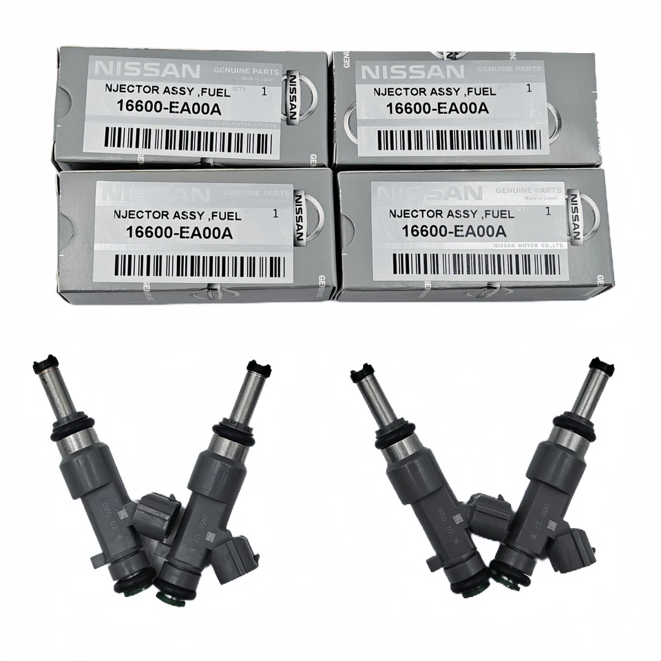 Juego de 4 inyectores de combustible 16600EA00A para Nissan Frontier 2,5 L-L4 2005-2019 OEM Foto 1 de 4