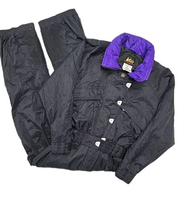 Traje de nieve vintage REI Elements para mujer talla 6 pequeño negro teflón repelente al agua Foto 1 de 4