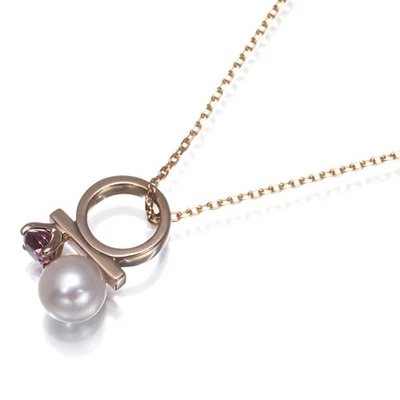 Auth TASAKI Necklace Akoya Pearl Pink Tourmaline Petit Balance Class 18K RG - Image 1 of 4