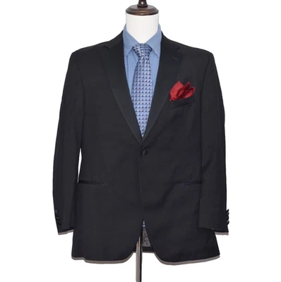 Loro Piana Mens Black Tuxedo Jacket  Wool Sport Blazer Coat Size 42-Regular - Image 1 of 4