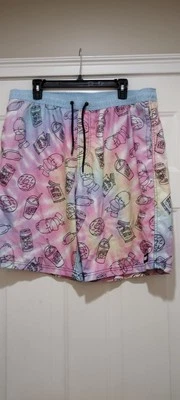 Simpson’s HOMER SIMPSON Swim Trunks ADULT XL PINK BLUE TIE DYE NEFF Shorts XXL - Image 1 of 4