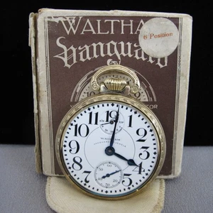 1935 Waltham Vanguard Up Down 16s 23j OF GF Pocket Watch w/Orig Box AS IS F137 - Bild 1 von 10