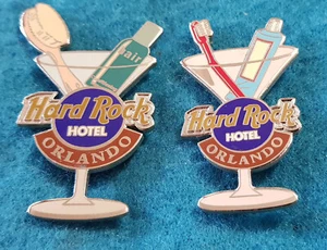 PROTOTYPE & RETAIL ORLANDO HOTEL MARTINI SERVICE TOOTH BRUSH Hard Rock Cafe PINS - Picture 1 of 1