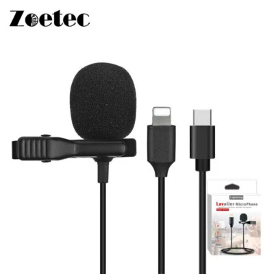 Wired Mini Lavalier Microphone Stereo 3.5mm jack For Android iPhone Vlog 1.5M