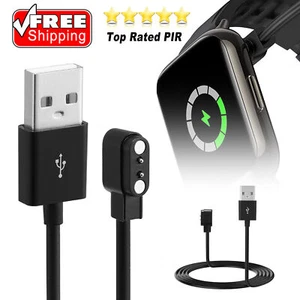 Universal Smart Watch Charger 2-Pin Magnetic USB Charging Cable 2.84mm 2.6FT US - Picture 1 of 11