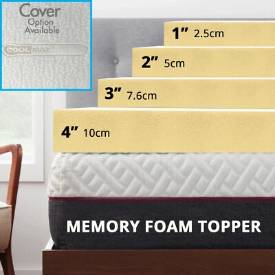ORTHOPEDIC MEMORY FOAM MATTRESS TOPPERS ALL SIZES AND DEPTHS MEMORY FOAM PILLOW - Image 1 of 4
