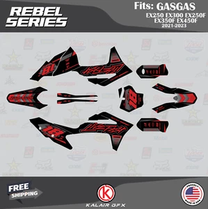 Graphics Kit for GasGas EX250 EX300 EX250F EX350F EX450F 2021-2023 Rebel-RED-SFT - Picture 1 of 6