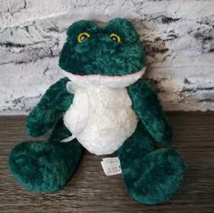 Kellytoy Plush Emerald Green Sitting Frog Stuffed Animal EUC Approx 8 Inch Tall - Imagen 1 de 9
