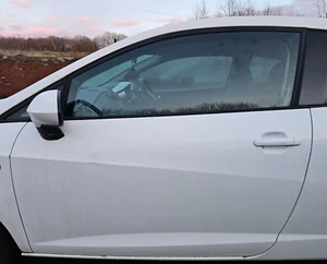 2011 SEAT IBIZA MK4 6J - 3DR NSF FRONT PASSENGER SIDE BARE DOOR WHITE LB9A - Picture 1 of 3