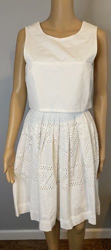 Abito popover Fendi bianco taglio laser A Line taglia 44 8