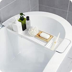 Duckweed Expandable Bath Shelf Bathtub Tray Adjustable Bathtub Caddy Tray Sto...