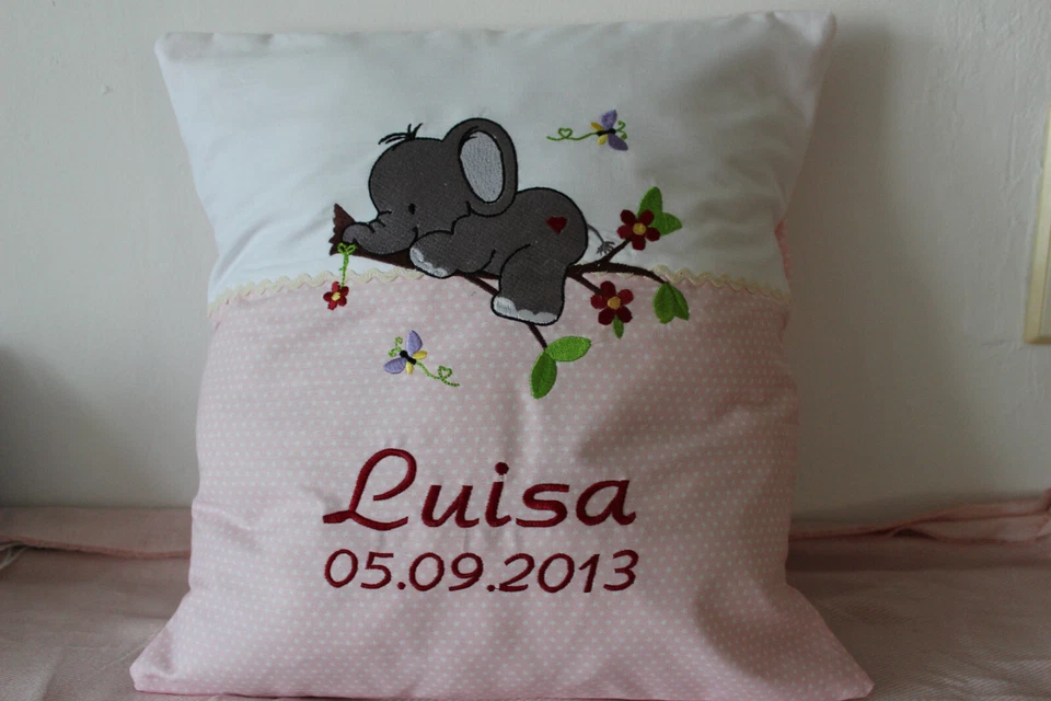 HANDMADE Kissenhülle mit Namen,Wunschname,Taufe,Geburt,Geschenk,Kinder40x40 cm