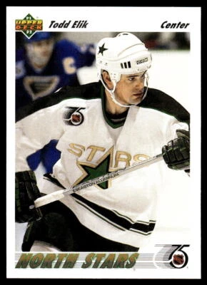 1991-92 Upper Deck #544 Todd Elik Minnesota North Stars Hockey Card - Image 1 of 2