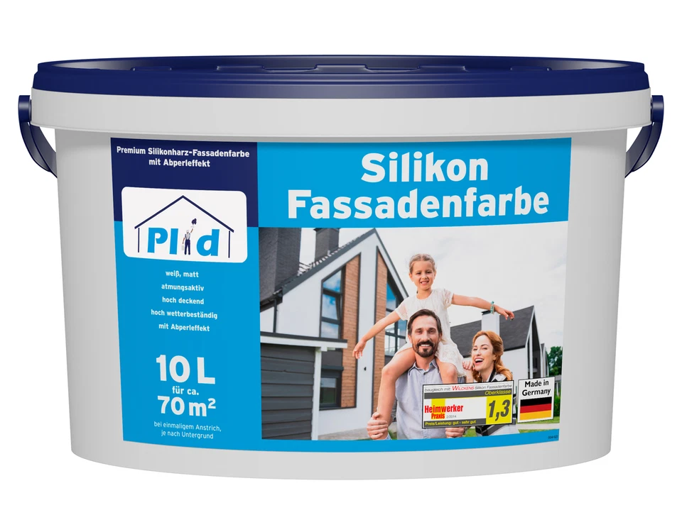 Silikonharz Fassadenfarbe Aussenfarbe Lotuseffekt 10 Jahre Langzeitschutz Weiß - Bild 1 von 4