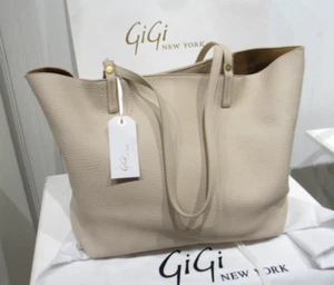 GiGi New York Tori Tasche groß Leder ungefüttert weich lässig UVP 375 $ ELFENBEIN - Bild 1 von 12