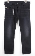 DIESEL Belther-R R06C7 W33/L30 Men Jeans Slim Taper Washed Black Cotton Stretch