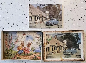 Victory Wood Jig-Saw Puzzle CAT & FIDDLE Complete TP No1 +1 OTHER 2 BUNNIES GT27 - Picture 1 of 8