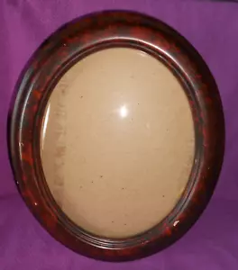 Antique Oval Frame 12 " x 10" Convex Glass 8" x !0" Faux Finish EASEL STAND - Picture 1 of 13