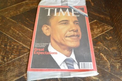 TIME MAGAZINE OBAMA INAUGURATION PREVIEW GREAT EXPECTATIONS 2009 SEALED - Image 1 of 3