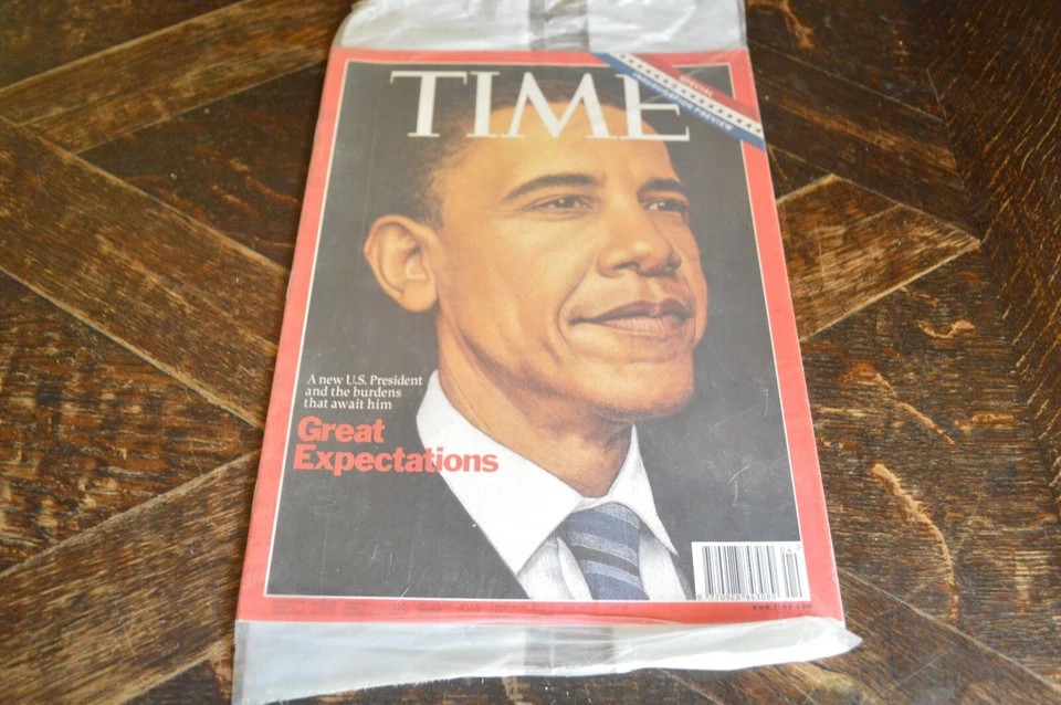 TIME MAGAZINE OBAMA INAUGURATION PREVIEW GREAT EXPECTATIONS 2009 SEALED - Image 1 of 3