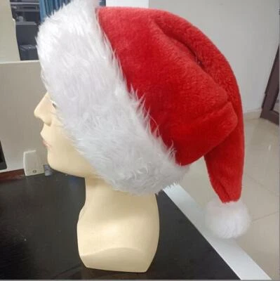 Sombrero clásico de terciopelo rojo de Papá Noel para fiesta de Navidad sombrero de Navidad para adultos niño Foto 1 de 4