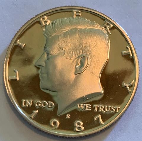 1987-S Kennedy Half Dollar Proof Coin Cover