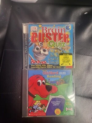 LOTE DE 2: Clifford The Big Red Dog Reading + DK BRAIN BUSTER QUIZ PC CD-ROM Foto 1 de 3