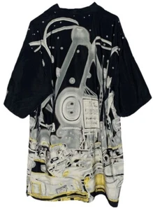 Vintage Pelle Pelle Marc Buchanan Street Traffic Art All Over Print Shirt Large - Picture 1 of 2