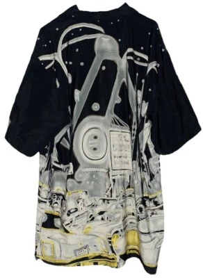 Camisa grande vintage con estampado de arte callejero Pelle Pelle Marc Buchanan Foto 1 de 2