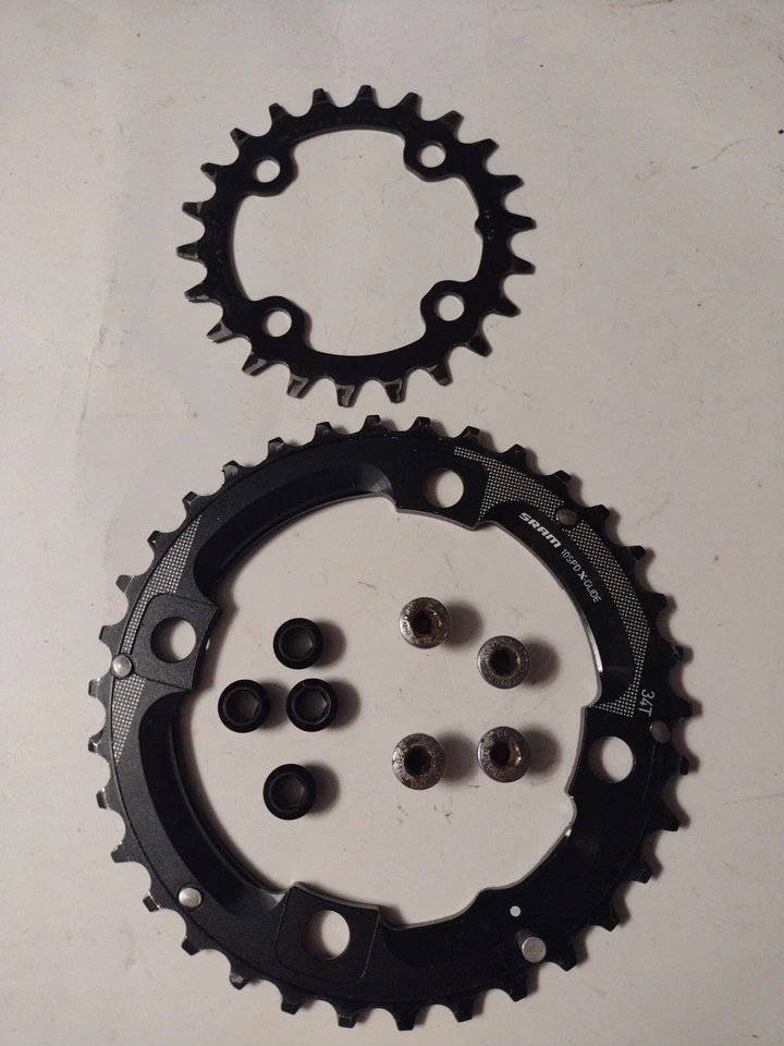 SRAM 10 Speed X-glide 34/22 Tooth Chainrings 104/49 BCD - Image 1 of 4