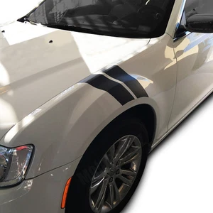 Fender Racing Hash Stripes Vinyl Decal Overlay for 2011-2018 Chrysler 300 300C - Picture 1 of 4
