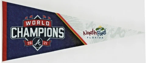 Atlanta Braves World Champions 2021 Small North Port, Florida Pennant SGA Cover